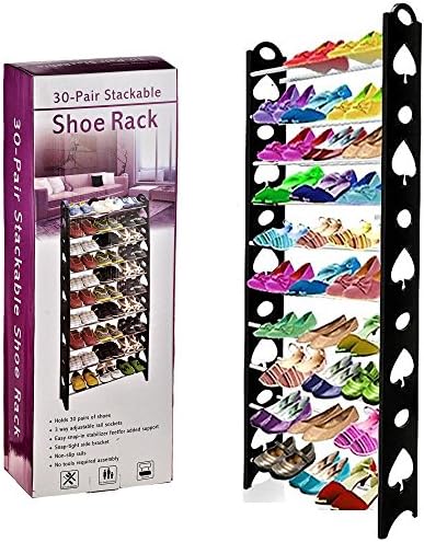 ARIANA HOMEWARE 10 TIER/30 PAIRS SHOE RACK STORAGE ORGANISER STAND SHELF PAIRS SHOE TRAINERS