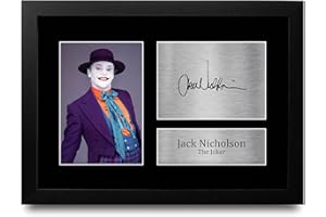 HWC Trading FR A4 Jack Nicholson Batman The Joker Cadeaux Imprimé Signé Autographe Photo pour les fans de cinéma - A4 Encadré