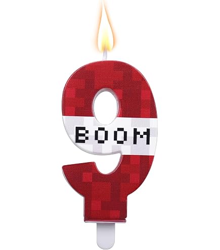 Candele di Compleanno a Tema TNT per Torta, Candele di Compleanno con Numeri Verdi Pixel Topper per Torta TNT per Compleanno Matrimonio Baby Shower Videogioco Decorazioni per Feste (Numero 4