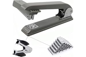 KuTi Kai 360° Swivel Stapler with 2000 Pieces Staples and Staple Remover,Specialized for Booklet brochures,Newspapers, leaflets, Price Lists stapling etc (Gray)