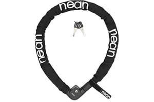 Nean Kwadratowa kłódka rowerowa, uchwyt, 2 klucze, bardzo solidna, 16 x 16 mm, 167 x 330 x 40 mm