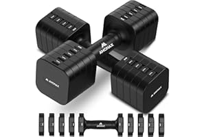 Amonax Adjustable Dumbbells Set, 1kg/2kg/3kg/4kg/5kg Dumbbell Pair, 4-in-1 and 5-in-1 Weights Dumbbells Set Women Men, Free Weights for Home Gym, Workout Hand Weights for Strength Training