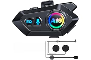 JJXCYH Casco Moto Auricolare, auricolare casco moto, auricolari bluetooth moto wireless 5.4 Impermeabile IPX6 Forte Bass Altoparlanti Cuffie 1000mAh