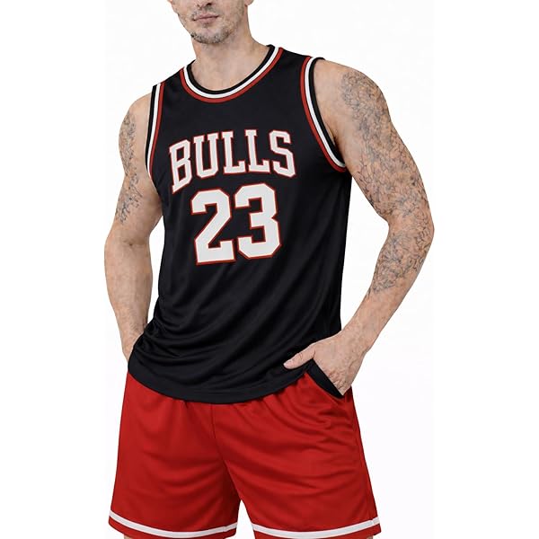 Bulls 23 Basketball Jersey Vest for Men, Gold Sleeveless Athletic
