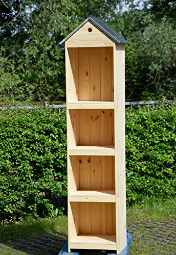 dobar Hoher Gartenschrank aus Holz, Garten-Gerätehaus, natur, 46 x 44 x 175 cm, 56000e - 4