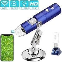 ROTEK USB WiFi Mikroskop, Digital Mikroskop 2 MP Kinder Mikroskop Kamera 1000X Zoom 1080P Full HD mit 8 LED, Mini…
