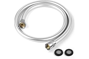 LEEFE PVC Smooth Shower Hose Flexible Anti-Kink Handheld Shower Head Hose with Brass Connections 1M / 39.37 Inch