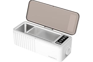 SWAREY Ultrasonic Cleaner 460ML Ultrasonic Jewellery Cleaner 45KHz Portable Sonic Cleaner Machine with 4 Digital Timer Setting for Glasses Jewellery Watches Rings Denture and All Dental Appliances