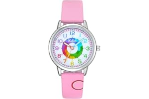 KDM Orologio Bambina Orologio da Polso Ragazze per Bambini Analogico Quarzo Impermeabile Sportivo Tempo Insegnante Elegante Pelle Orologi per Bambina Ragazzi Ragazze