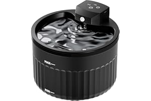 LUJASI katzenbrunnen Kabellos 3.2 L Trinkbrunnen für Katze kabellos mit Bewegungsmelder Katzen Trinkbrunnen Katzentrinkbrunnen 4000mAh Hochwertige Filtration Wasserspender Katzen 0.3 (Schwarz, 3.2L)