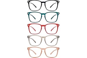 ZONLON 5 Pack Reading Glasses for Women Men Blue Light Blocking Spring Hinges Fashion Lightweight Computer Readers