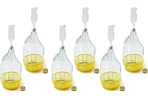 WYSKONT Unbekannt Lot de 6 bouteilles de 5 l + bouchon + tubes de fermentation pour bouteille de vin