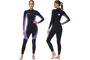 Owntop Hombres Mujeres Traje de Neopreno 3/2mm - Trajes de Buceo con Cremallera Delantera, Stretch Pro Wetsuit Térmico de Longitud Completa para Surf Snorkel
