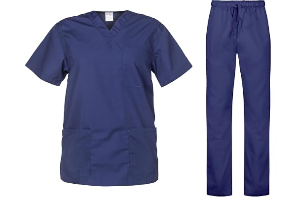 B-well Cesare Uniforme Médicale Unisexes Ensemble: Haut et Pantalons + Blouse Medicale Femme/Homme - Tenue Aide Soignante Professionnelle