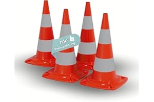 HAGO Verkehrspylon Pylon Hütchen Verkehrsleitkegel Warnkegel Markierungskegel Absperrkegel Warnbake Leitpfosten Lübecker Hut Parcours 4 Stück