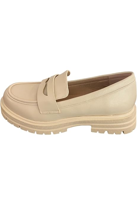 Damen Mokassins Slippers Klassische Lack Profil-Sohle Schuhe 841007