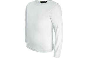 LOTMART Niños Liso de Manga Larga Top Básico Niña Niño Camiseta Redondo Uniforme Camiseta