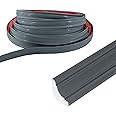 PVC Moulding Trim, Flexible Grey Quadrant Trim Floor Beading Grey Skirting Board Coving for Ceilings Worktop Edging Strip for Floor Edges and Corners Decoration(12 * 9mm-2.5m)