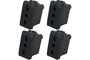 MOKEKA Presa Bivalente da Muro, 4 Pezzi Presa Bipasso 2P+T 16A Compatibile con Bticino Living International, Nero