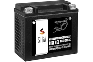 SIGA IMPULSIVE DYNAMIK SIGA GEL Motorradbatterie 12V 20Ah 380A/EN GEL Batterie YTX20L-BS GEL12-20L-BS YTX20L-4 HVT-01