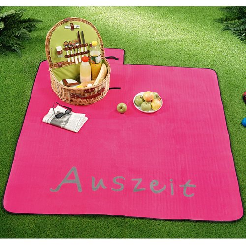 Preisvergleich Produktbild Picknickdecke / / 150x150cm / / gerollt mit Tragegriff / / Unterseite wasserabweisend / / pink