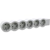 LEGRAND Power Strip, 6 Sockets, s/Cable, White/Light Grey 694579 | Power Strip, Power Strip with 6 Outlets, Cordless, White/L