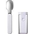 Mepal – Folding Spoon Ellipse – Reusable Spoon To Go – Foldable Spoon For Yoghurt Cup – Cutlery For Travel - Including Storage Case – Stainless Steel - White