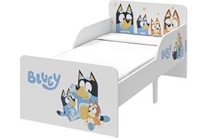 Bluey Toddler Bed - Sturdy Engineered Wood Construction, Guarded Sides, Wooden Slats, Fits 140cm x 70cm Mattress (Mattress not included)