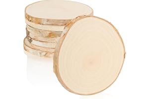 ‎COM-FOUR com-four® 8X Birkenholzscheibe - Glasuntersetzer zum Schutz der Möbel - Holzscheiben zum Basteln und Dekorieren - Rundlinge Ø ca. 8-10 cm - Baumscheibe