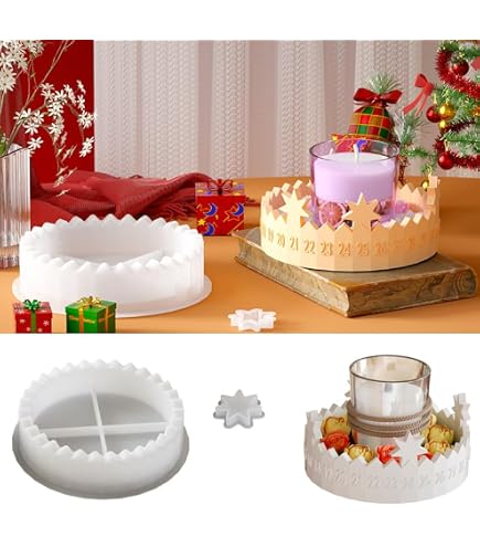 Produktbild von Silikonformen Gießformen Weihnachten, Silikonform Weihnachten Adventskalender, Gießformen Silikon Weihnachtsmann Adventskalender, Giessformen Silikon Für DIY Weihnachtsdeko Countdown Kalender (A