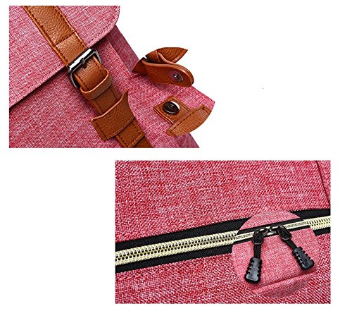 # 207 17-Zoll Doppelter Schultergurt Rucksack 11,12,13 Zoll Laptop Computer Tragbar Mit Wasserdichter Nylon Rosa rose - 7