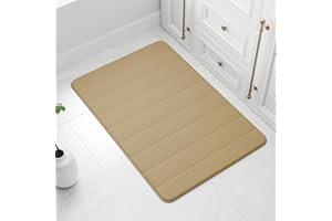 wyewye Alfombra de baño de espuma viscoelástica, 60 x 90 cm, ultrasuave, antideslizante, súper absorbente, color beige