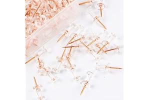 FEBBYA Puntine da Disegno Trasparenti,200 PCS Plastica Puntine per Lavagna Sughero con Punte in Plastica e Punte in Acciaio Chiodini Mappa per Ufficio Decorativo 2CM