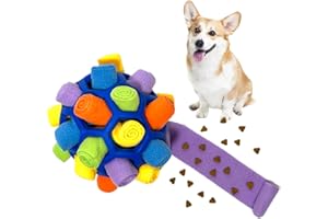 YEENER Schnüffelball für Hunde Hundespielzeug Unzerbrechlich Ball Interaktives Spielzeug Snuffle Toys Haustier Puzzle Ball Toy für Kleine Mitte Groß Hunde (Blauer Regenbogen, Orbicular-20CM)