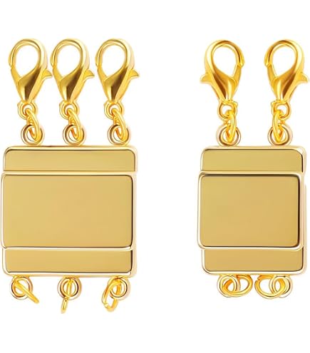 Fermoir Colliers Multirangs (4 Pièces) - Connecteur Séparateur Pour Superposer 2 Ou 3 Chaînes Sans Nœuds - 7