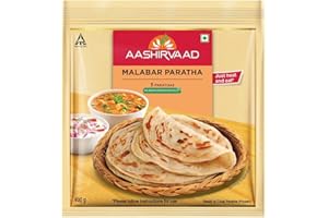 veenas Aashirvaad Malabar Paratha | 400G | Flat Bread Dish | Breakfast Food | Ready to Eat | 100% Fresh | Indian Origin