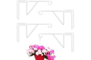 Gicare 4 Pièces Suspension Plante Exterieur en Vinyle, Crochets et Suspensions pour Plantes, Crochets de Clôture Pour Jardinières, Distributeur de Nourriture d'oiseaux, Lanternes, Carillons à Vent