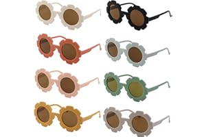 JPESYGFDK 8 Stück Kinder Sonnenbrille，Sonnenbrille Kleinkind, Runde Sonnenbrille Blumen Geformt Brille，Mode Rave Party Dress up Brille， Für Kleinkinder, Mädchen, Jungen, Strandparty