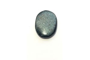 CRYSTALMIRACLE Hematita Pulgar Piedra Cristal Curación Reiki Feng Shui Piedra preciosa Bienestar Paz Meditación Preocupación Piedra Regalo Hecho a mano (Plata, 30 X 40 Mm Aprox.)