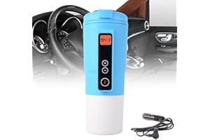 LEJIEYIN 12 Volt Wasserkocher für Auto Reisebecher Elektrisch Elektrischer Heizung Cup mit Temperaturregelung zum Warmhalten mit LCD-Anzeige Heizung Milch/Tee/Kaf