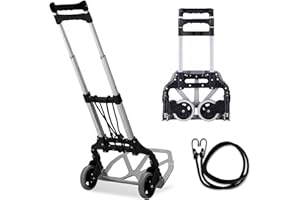 MAXBROTHERS carrello saliscale - manico telescopico 100cm - carrello per bilancia - ampio vassoio antiscivolo - 1 cavo retrattile - portata 165lb - esterno, privato, shopping - 2 ruote in TPR