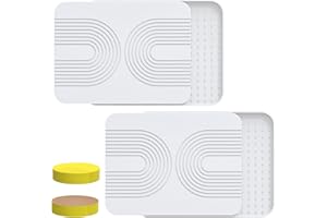 Kalawen 2 PCS Stone Drying Mat, Quick Dry Stone Mat Kitchen, 16.14 × 12.4 Inch Removable Diatomaceous Earth Mat Suitable for Any Surface in Kitchens, Bathrooms(White)