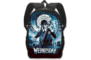 Qepakui Mercredi Sac À Dos Addams, Personnage De Film Adams Sac À Dos d'impression, Sacs À Dos Fantaisie Mercredi Addams Familys Vintage Sac D'école Mercredi Addams Sac À Dos D'école