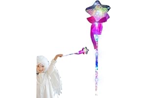 Firulab Bacchette Luminose per Bambini,Bacchetta Giocattolo con Bagliore LED | Bastone Magico della Bacchetta Magica della Principessa per Il Costume della Ragazza Spettacolo di Giochi di Ruolo