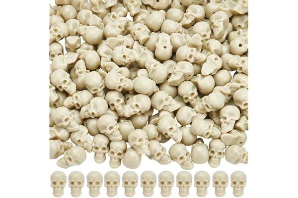 SOFPLATE 200 stycken små dödskalle miniatyrfigurer av konstharts gotiska miniatyrfigurer liten halloween skelett ljusgyllene hantverk och utställningsfigurer för halloween stråkar bar påskvas