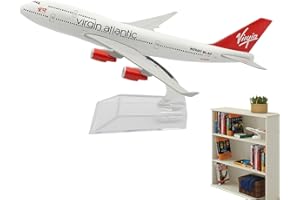 ALIDOU Diecast Planes Plane Model Collection, 1:400 Scale Alloy Metal Model Airplane for Display, Aircraft Model Planes Toy, Virgin Atlantic 747 with Stands, Perfect Display Aviation Gift for Enthusiasts