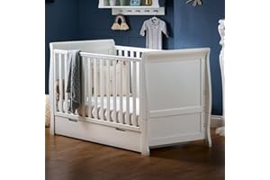 Obaby Stamford Sleigh Classic Cot Bed - White
