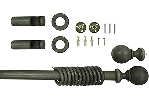 LISTER CARTWRIGHT 28 mm Ruber Wood Curtain Poles Fixed Length Multi Finials Curtain Pole Wooden Beautiful Design Rubber Wooden Finials, Ball Finial Costal Pine 240 cm