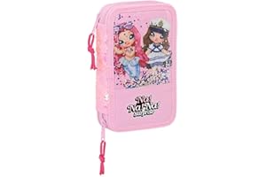 SAFTA- Plumier Doppio Pqño 28 PCS Nanana Sparkles 12,5X19,5X4Cm, Multicolore, 412264854