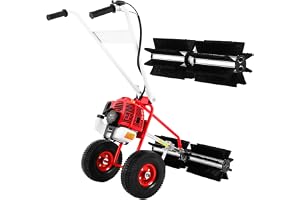 Snöslunga bensin 43 cc sopmaskin bensin motorkvast, snösläde med 60 cm borstbredd och skyddsglasögon, sopmaskins-byggsatser för konstgräs, gator